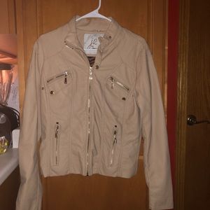Tan leather jacket